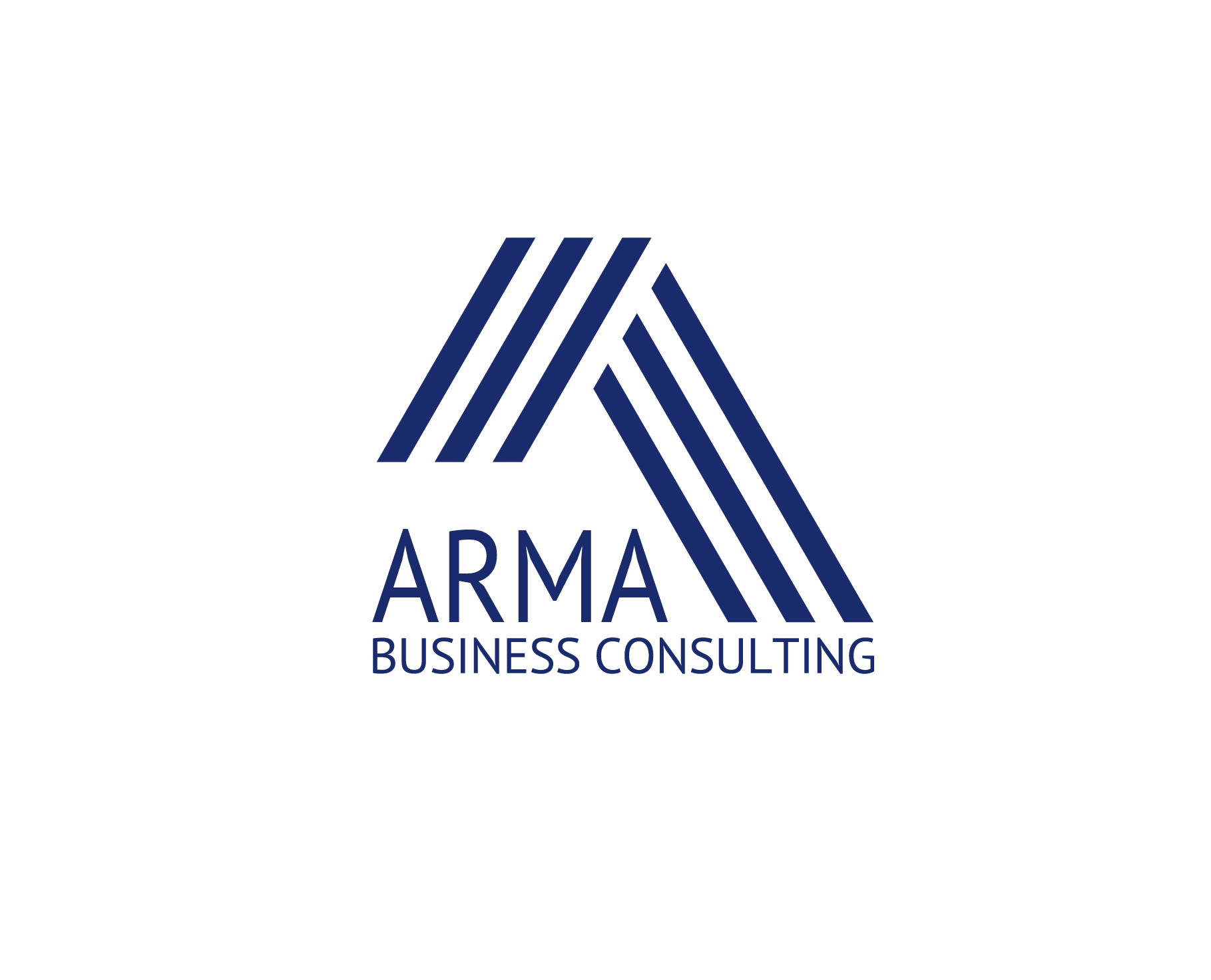Logo with stylized blue lines forming an abstract shape and the text 'ARMA BUSINESS CONSULTING'.