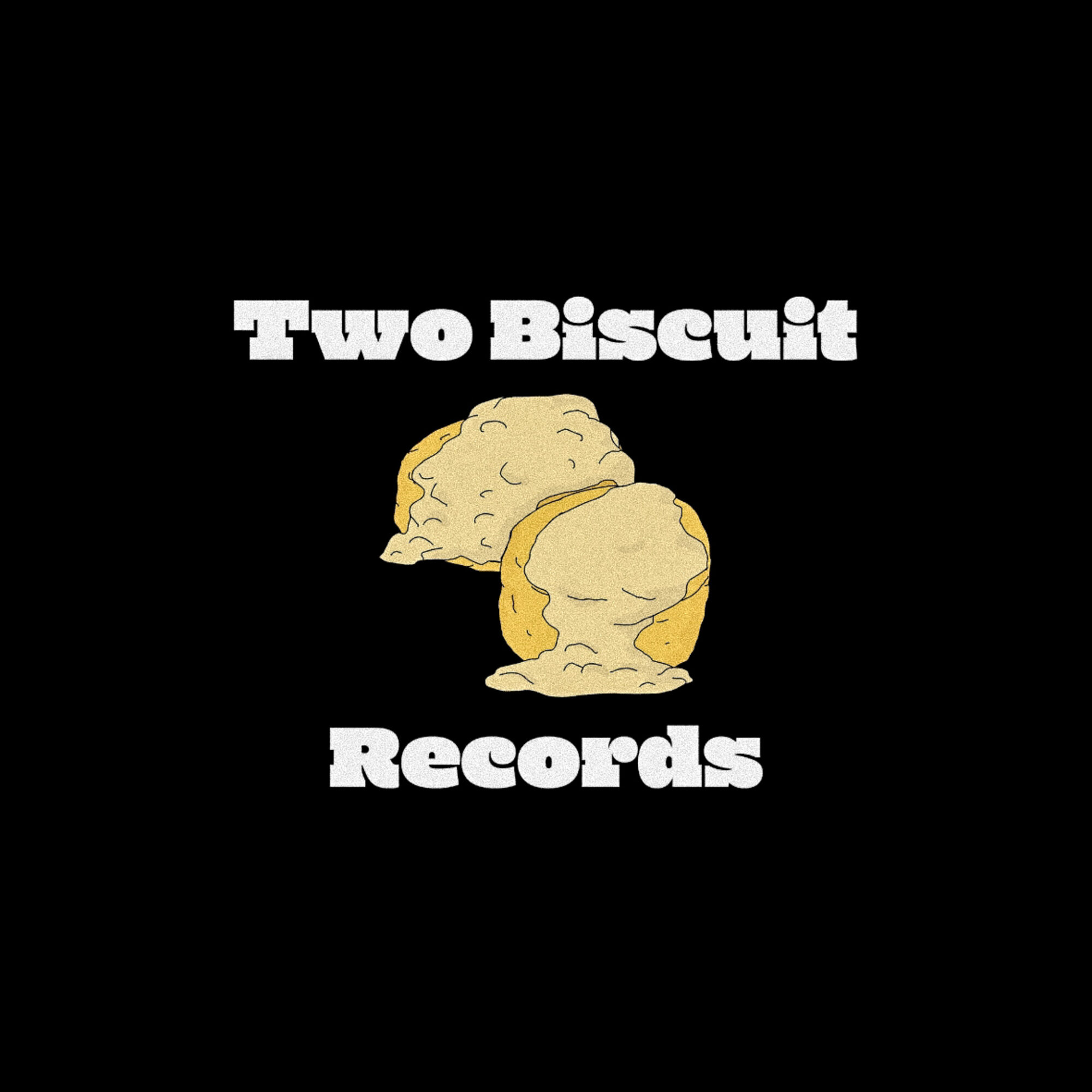 Two biscuits with text 'Two Biscuit Records' on a black background.