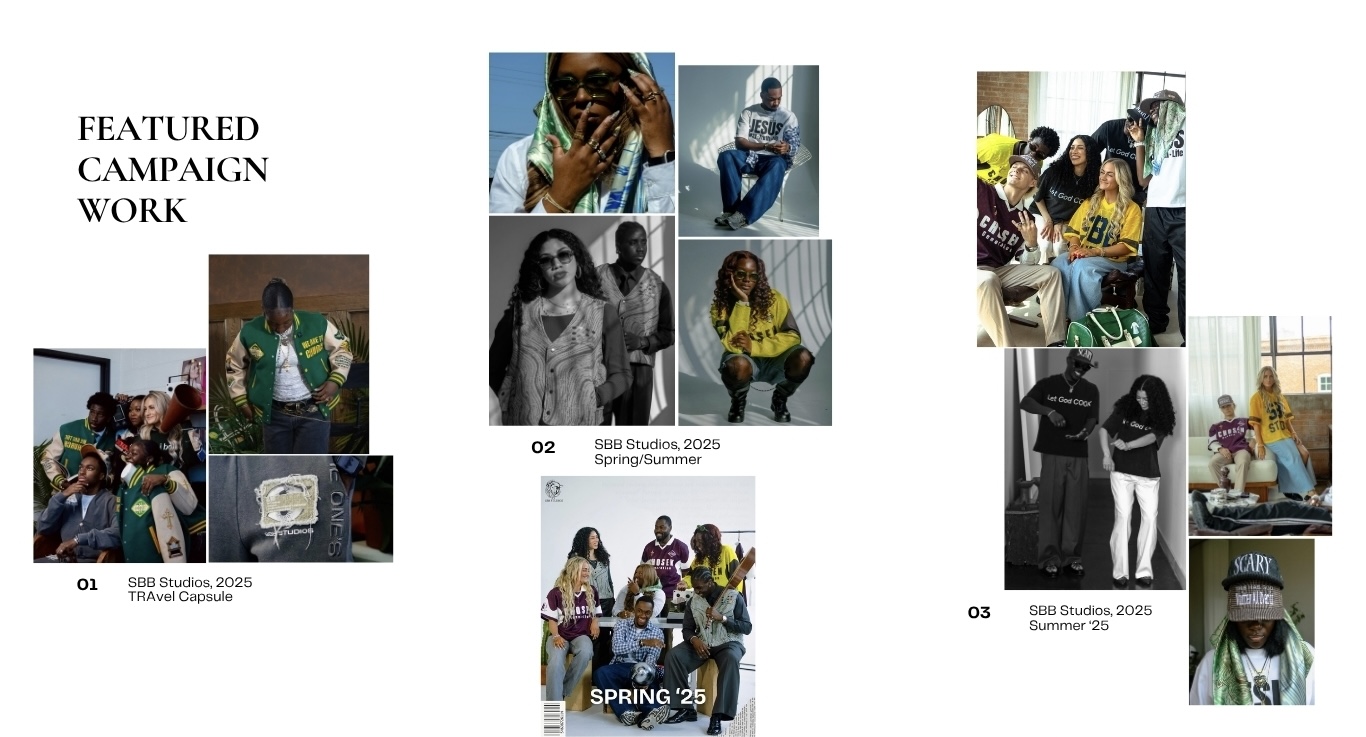 Collage of children and adults participating in outdoor activities and group photos, with text about featured campaign work.