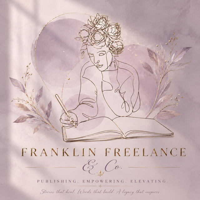Line drawing of a woman with flowers in her hair, reading a book, surrounded by leaves and a heart shape.