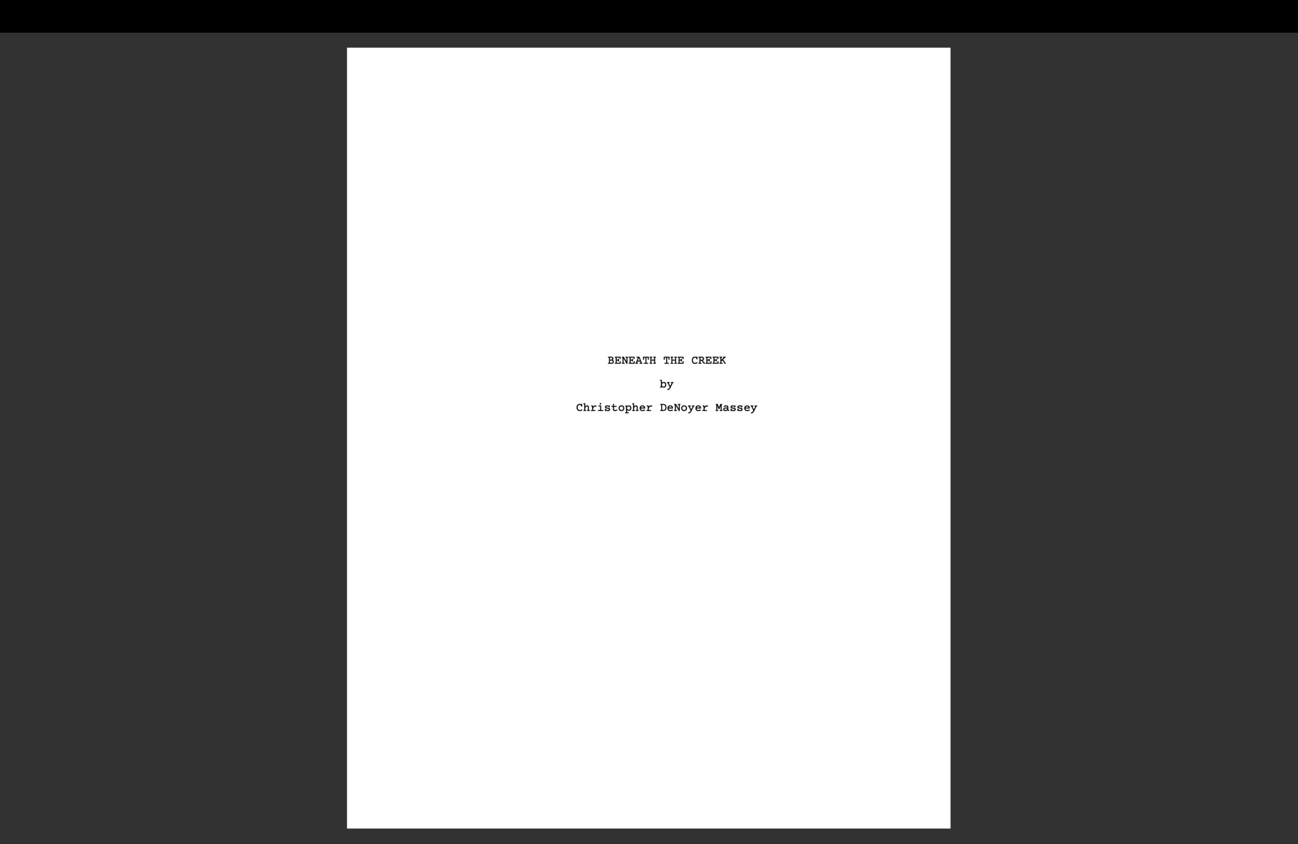 A plain white page with centered text, titled 'SHADING THE CIRCLE' and author 'Nancy', on a black background.